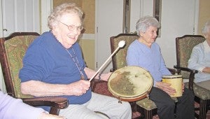Lois Ballentine and Doris Stanley find their rhythm and laugh while doing so.