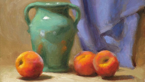 Richard Christian Nelson’s “Peaches With Hilton Vase.” (photo submitted)