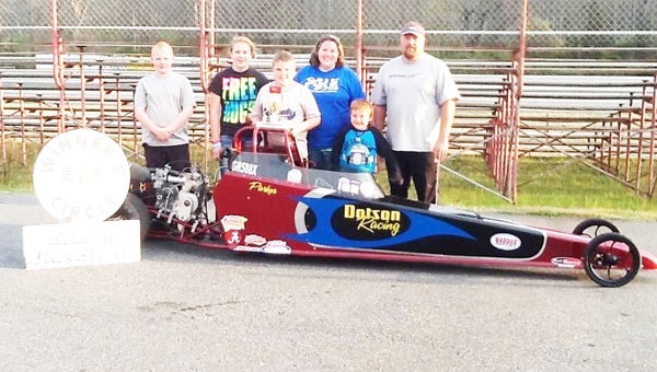 With the junior dragster from left to right are: Dallas Norris, Rylee McDowell, Parker Dotson, Amber Dotson, Will Dotson and Travis Dotson. (photos submitted by Renee Burnett)