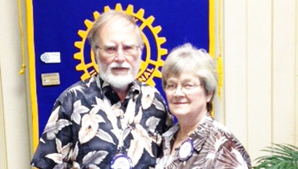 Judy Lair of the Rotary Club of Tryon has been recognized as a benefactor to the Rotary International Foundation. The recognition is in honor of her strong support of the work of the Rotary Foundation to achieve world understanding and peace through international humanitarian, educational and cultural exchange programs.  The members of the local Rotary Club congratulate her upon receiving this high honor. Pictured along with Lair is Larry Boyd, chair of the Rotary Foundation Committee for the club. (photo submitted by Bill Hillhouse)