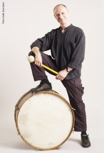 At right: Billy Jonas, a singer/songwriter, percussionist, and multi-instrumentalist, performing at TFAC May 12 at 3 p.m.
