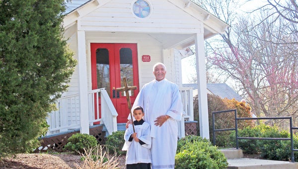 Ivan Cunningham with Father Walter Brown. (photo submitted)