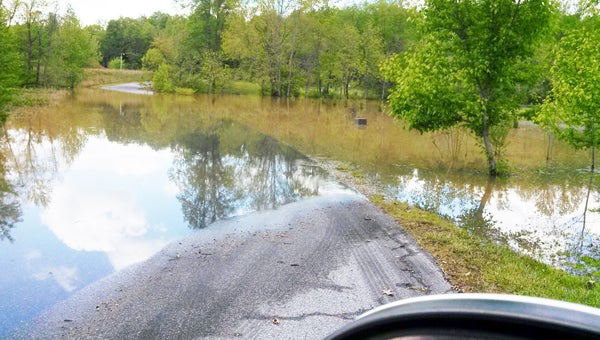 Flooding covered roads in the Green River Highland subdivision after heavy rains this weekend. (photos submitted by the Polk County Emergency Management)