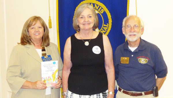 Wyndy Morehead, spoke June 12 to the Tryon Kiwanis Club about the Tryon Garden Club and projects at Pearson’s Falls. (photo submitted by Boyd Correll)
