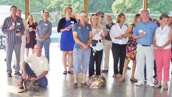 Business owners and Chamber Members brought donations of dog food, cat food and little to the Foothills Humane Society Aug. 27. The event was co-sponsored by Purrrfect Bark and Larkins. (photo submitted)