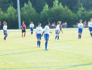 Polk County Middle School's boys soccer team on the field earlier this season. (photo submitted)