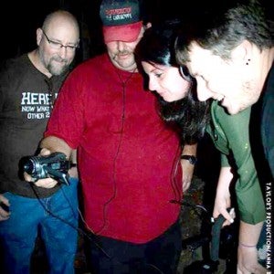 Chad Taylor (far right), writer and producer, with crew.  (photo submitted).