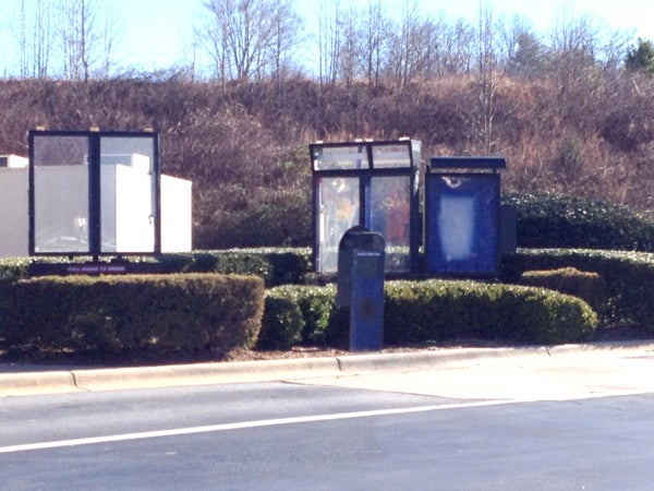Drive-thru casing now stands empty as Burger King has vacated their location in Columbus (photo by Leah Justice).