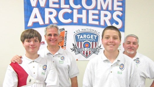Green Creek Archery Club participants at the US Indoor Nationals/JOAD Nationals. Phil Burney, Steve Burney, Rick Burney and Jim Vennera. Rachel Roberson not pictured. (photo submitted by Steve Burney) 