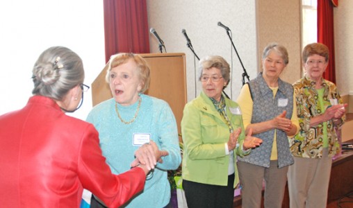 Carol Newton, Kathleen Foerster, and other SWHF members Liz McKeller, Pat Grimwood, and Dorcas Epley.