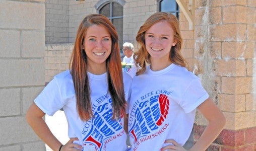 Morgan McLellan (left) and Sarah Cash (right) at last year’s Rite Care 5k. (photo submitted by Kelley Cash)