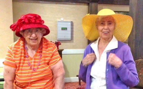 Florence and Ruth show off their hats. (photos submitted by Jennifer Thompson)