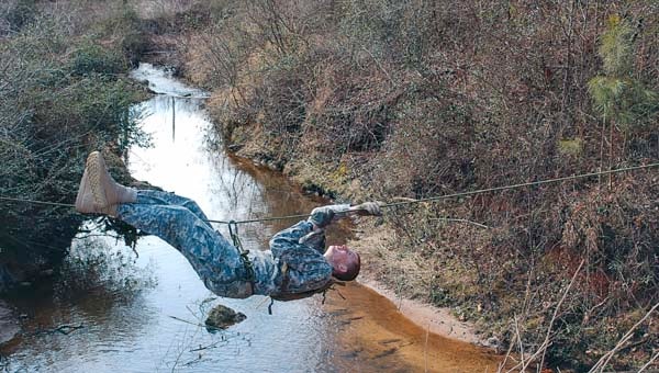 Landrum's JROTC Raider Team learns rope bridge maneuvers; soon to
