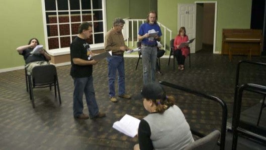 Rehearsals begin for “Let’s Be Civilized,” an original workshop production by Petra Harrelson.
