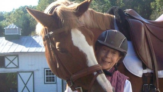 Barbara Childs with her last riding partner, the dressage stallion Jacques.