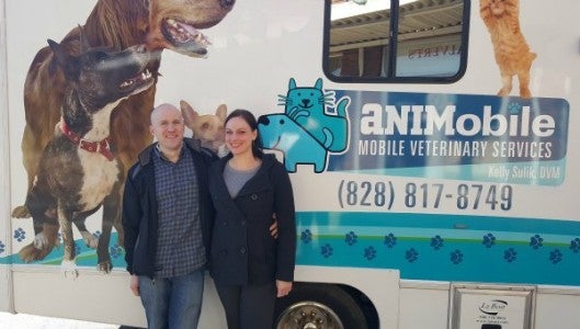 Kelly Sulik and Scott Houser own and operate the Animobile Veterinary Services, a mobile clinic designed to meet the medical needs of small animals across the Foothills and Upstate areas. Sulik cites her experience in equine work and her enjoyment of having a one-on-one focus with her patients as the reason for starting the mobile clinic. The clinic offers most of the services a stationary clinic would, with the convenience of house calls.