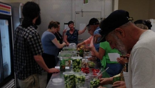 The agricultural grant funded several things including a cooking class as shown here, which focused on using fresh produce in recipes.