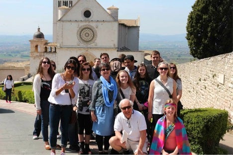 Mrs. Brown-Williams with students in Italy, April 2015.