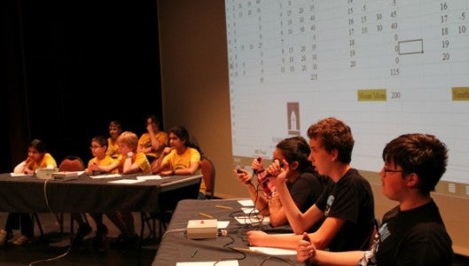 Students compete in Quiz Bowl State Final last weekend.