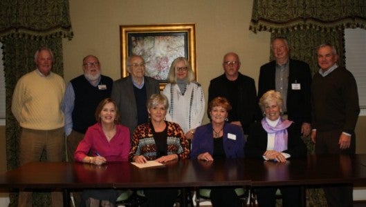 Pictured, back row left to right, are HORC board members Mike Tanner, Jimmy Hines, Phil Dunford, and Linda Edgerton, and HOCFboard members Ben Davis, Harold Wilson, and Mike Clark; and front row left to right, are HOCF board chair Sherril Wingo, HOCF CEO Jean Eckert, HORC CEO Rita Burch, and HORC Board President Bonnie Bittle.
