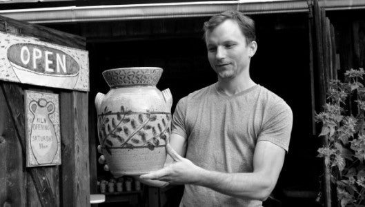 Tyson Graham with stoneware vase