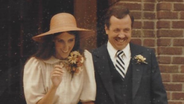 Mr. and Mrs. Peoples on their wedding day in 1983.