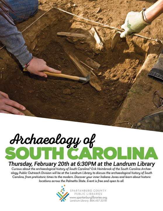 Landrum Library to present Archaeology of South Carolina The Tryon